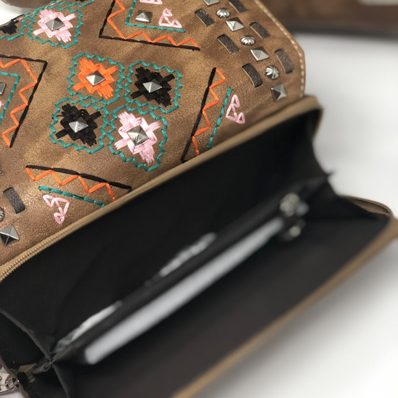 Montana West Embroidered Tote Bag+ Wallet - Picture 4 of 7